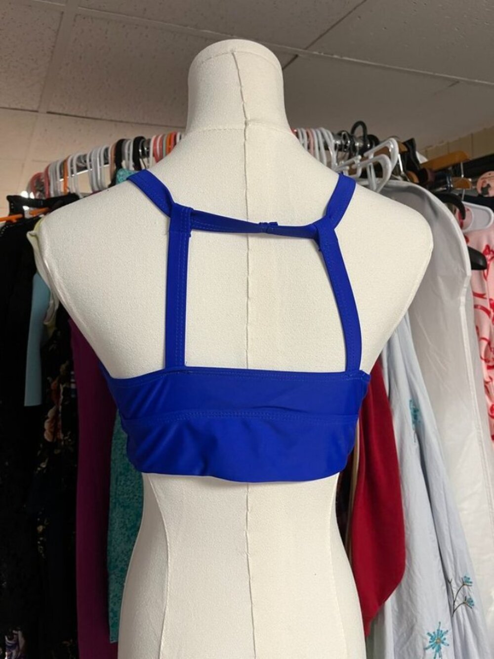 Blue Sport Bikini Top Racerback Strappy Back Medium - Picture 6 of 6